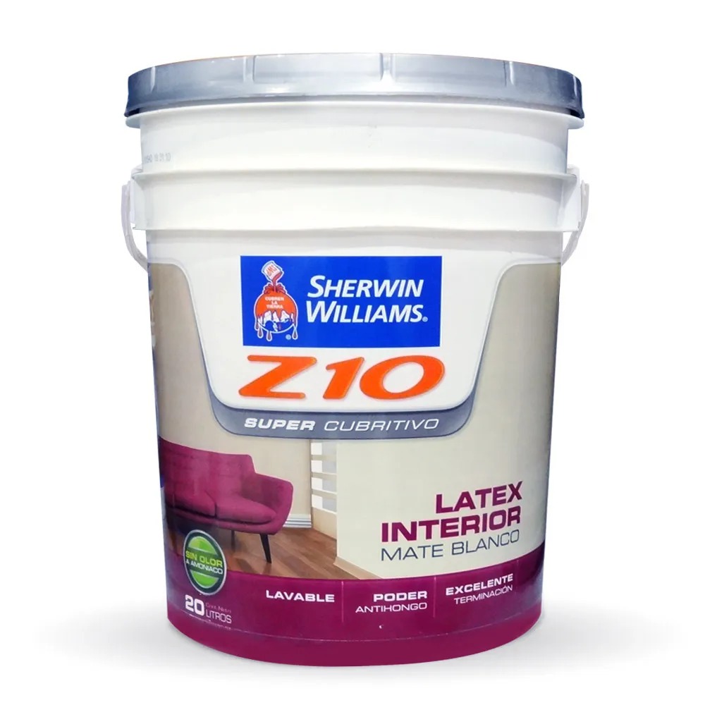 LATEX INTERIOR SHERWIN WILLIAMS Z10 SUPERCUBRITIVO MATE BCO X 20 LTS